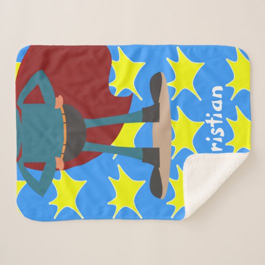 Persoonlijke Fun Novelty Superheld Sherpa Deken (Voorkant (horizontaal))