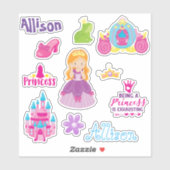 Persoonlijke Fun set voor kinderen met prinsessen Sticker (Vel)