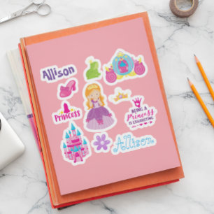 Persoonlijke Fun set voor kinderen met prinsessen Sticker