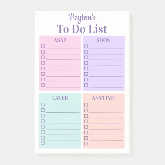 Persoonlijke Fun To Do List Post-it Notities Post-it® Notes (Voorkant)