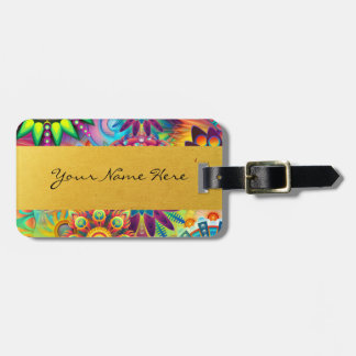 Persoonlijke Funky Boho Floral Flame Mandalas Bagagelabel