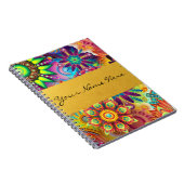 Persoonlijke Funky Boho Floral Flame Mandalas Notitieboek (Rechterzijde)