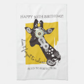 Persoonlijke Funky Coole Giraffe Grappige Verjaard Theedoek (Verticaal)