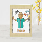 Persoonlijke Funny Birthday Toast Kaart voor Man (Gele Bloem)