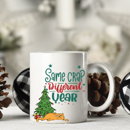 Persoonlijke Funny Cat Crap-kerstMok Koffiemok