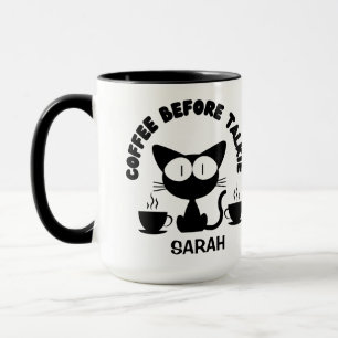 Persoonlijke Funny Cat en Coffee Quote Mok