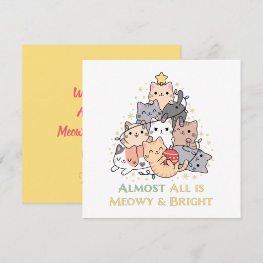 Persoonlijke Funny Cat Lovers Meowy Kerstmis (Voorkant / Achterkant)