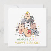 Persoonlijke Funny Cat Lovers Meowy Kerstmis (Voorkant)