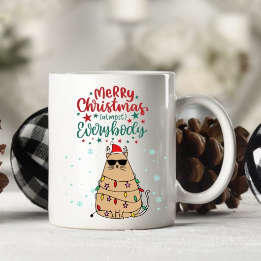 Persoonlijke Funny Cat Merry-Mok voor kerstmis Koffiemok