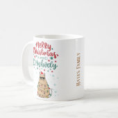 Persoonlijke Funny Cat Merry-Mok voor kerstmis Koffiemok (Voorkant links)