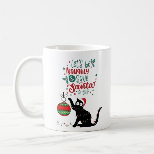Persoonlijke Funny Cat Mischief Kerstmis Mok (Links)