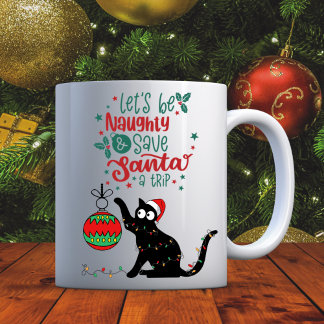 Persoonlijke Funny Cat Mischief Kerstmis Mok