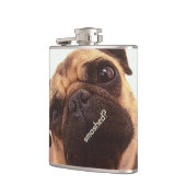 Persoonlijke Funny Cute Pug Dog Flask Heupfles (Links)