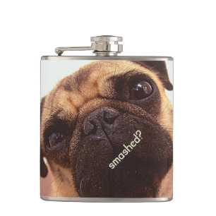 Persoonlijke Funny Cute Pug Dog Flask Heupfles