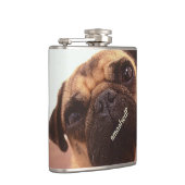 Persoonlijke Funny Cute Pug Dog Flask Heupfles (Rechts)