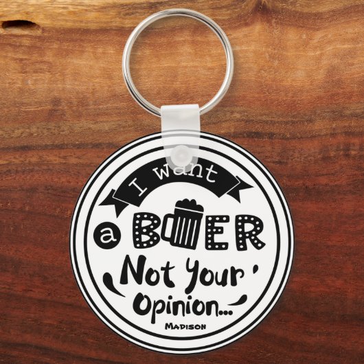 Persoonlijke Funny Drink Sleutelhanger van bier (Voorkant)