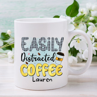 Persoonlijke Funny Easily Distracted Coffee-Mok Koffiemok