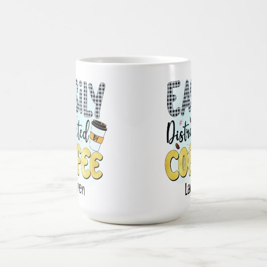 Persoonlijke Funny Easily Distracted Coffee-Mok Koffiemok (Center)