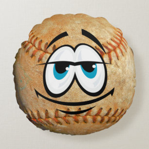 Persoonlijke Funny Face Baseball Sport Rond Kussen