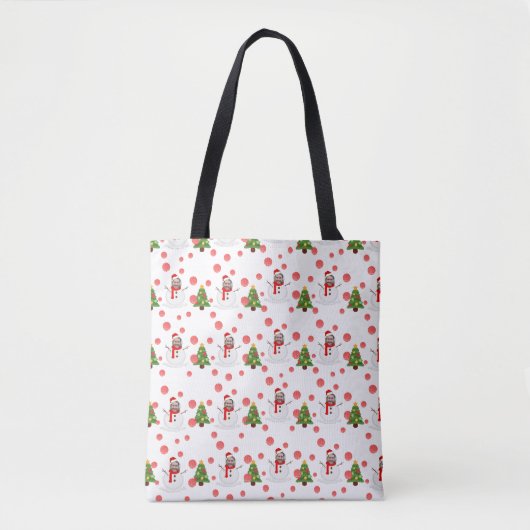 Persoonlijke Funny Foto Face Snowman Kerstmis Tote Bag (Voorkant)