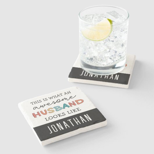 Persoonlijke Funny Geweldige Husband Gifts Stenen Onderzetter (Zijkant)