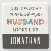 Persoonlijke Funny Geweldige Husband Gifts Stenen Onderzetter (Voorkant)