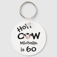 Persoonlijke Funny Heilige Koe 60ste Sleutelhanger