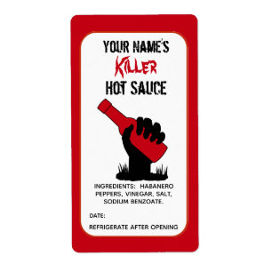 Persoonlijke Funny Hot Sauce Labels Zombie Killer