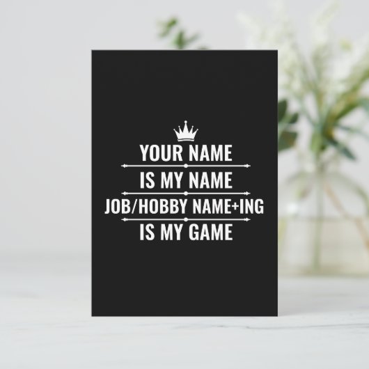 Persoonlijke Funny Job en Hobby Name (Staand voorkant)
