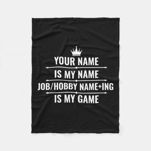 Persoonlijke Funny Job en Hobby Name Fleece Deken (Voorkant)
