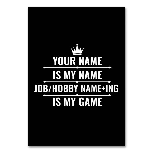 Persoonlijke Funny Job en Hobby Name Kaart (Achterkant)