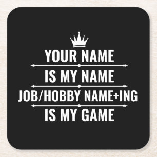 Persoonlijke Funny Job en Hobby Name Kartonnen Onderzetters