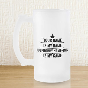Persoonlijke Funny Job en Hobby Name Matglas Bierpul