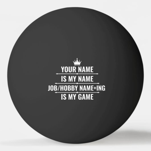 Persoonlijke Funny Job en Hobby Name Pingpongbal (Voorkant)