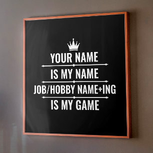 Persoonlijke Funny Job en Hobby Name Poster
