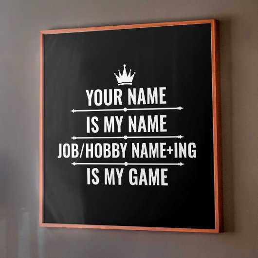 Persoonlijke Funny Job en Hobby Name Poster