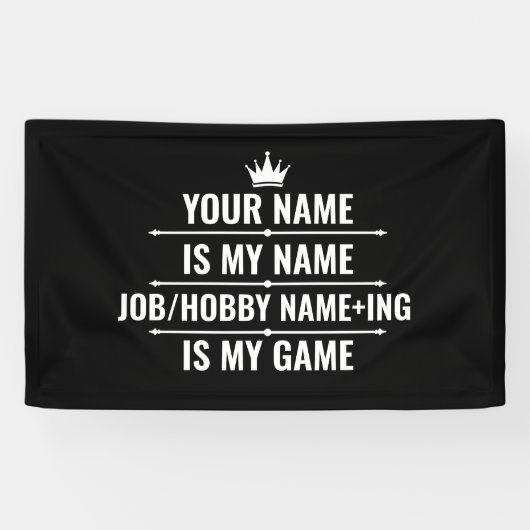 Persoonlijke Funny Job en Hobby Name Spandoek (Horizontaal)