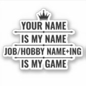 Persoonlijke Funny Job en Hobby Name Sticker (Voorkant)