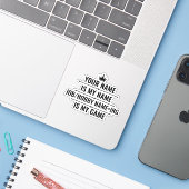 Persoonlijke Funny Job en Hobby Name Sticker (Laptop met iPhone)