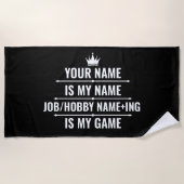 Persoonlijke Funny Job en Hobby Name Strandlaken (Voorkant)