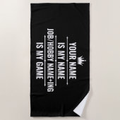 Persoonlijke Funny Job en Hobby Name Strandlaken (Voorkant)