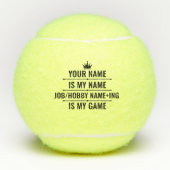 Persoonlijke Funny Job en Hobby Name Tennisballen (Voorkant)