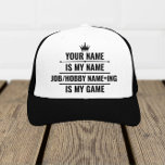 Persoonlijke Funny Job en Hobby Name Trucker Pet<br><div class="desc">Het persoonlijke ontwerp van de Naam van de Baan en van de Hobby kan een groot geschenk voor uw vriend of familielid zijn,  of u kunt het gebruiken om uw liefde en passie over uw Hobby of uw Baan te shows.</div>
