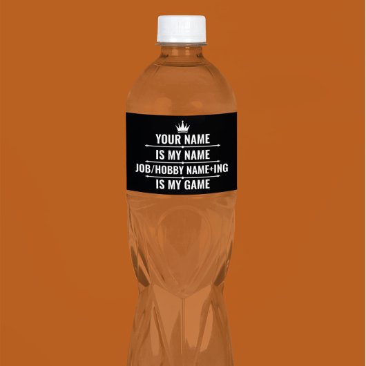 Persoonlijke Funny Job en Hobby Name Waterfles Etiket