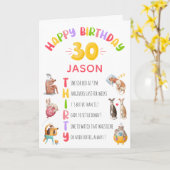 Persoonlijke Funny Jokes Happy 30th Birthday Kaart (Gele Bloem)