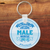 Persoonlijke Funny Male Nurse Blue Sleutelhanger (Voorkant)