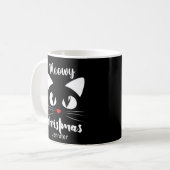 Persoonlijke Funny Meowy kerstMok Koffiemok (Voorkant links)