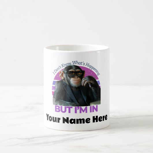 Persoonlijke Funny Monkey Meme | retro minimalist Koffiemok (Center)