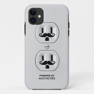 Persoonlijke Funny Mustache Power Outlet iPhone 11 Hoesje