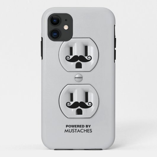 Persoonlijke Funny Mustache Power Outlet Case-Mate iPhone Case (Achterkant)